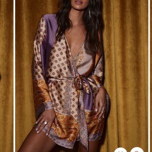 GOLD STANDARD MULTICOLORED KIMONO DRESS